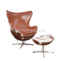 Arne Jacobsen ტყავის ხატულა კვერცხის სავარძლის ასლი